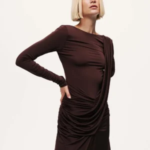 Drapeli Akşam Elbisesi